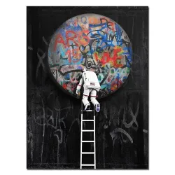 Astronaut - space - rocket - oil painting - canvas wall posterPlaques & Signs