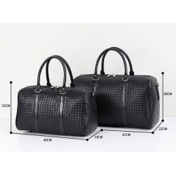 Fashionable travel bag - large capacity - leather - woven patternBags