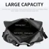 Fashionable travel / sport leather bag - with shoe compartment - large capacityBags