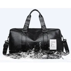Fashionable travel / sport leather bag - with shoe compartment - large capacityBags