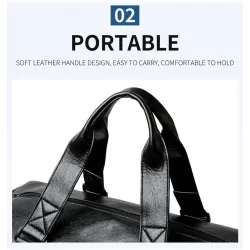 Fashionable travel / sport leather bag - with shoe compartment - large capacityBags
