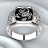 Vintage embossed ring - signet ring - scorpion design - 925 sterling silverRings