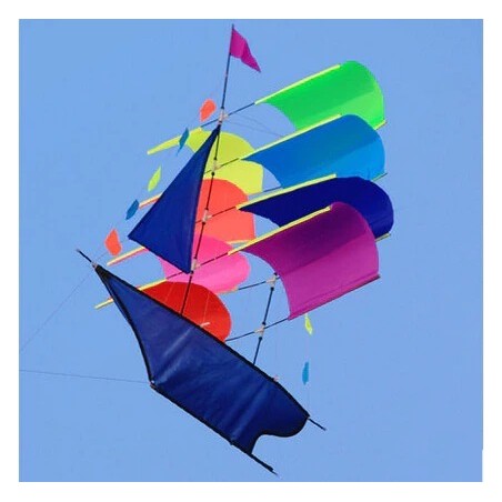Sailing kite - 3D sailboat - with handle / lineKites