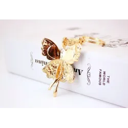 Crystal lucky angel with wings - keychainKeyrings