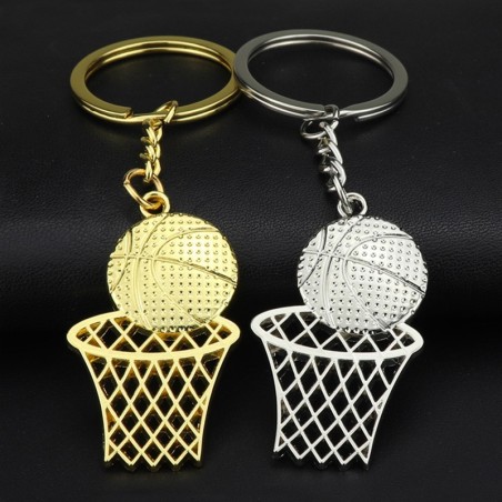 Metal keychain - basketball - net - basketball courtKeyrings