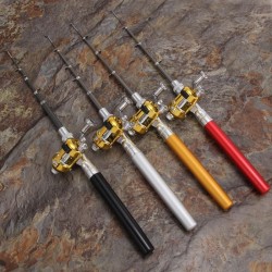 Mini telescopic fishing rod - with a golden fishing reel - foldableFishing rods