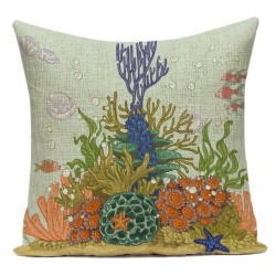Decorative cushion cover - ocean / marine life / coral - 40 cm * 40 cm - 45 cm - 45 cmCushion covers