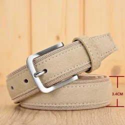 Suede leather belt - with a metal buckleBelts