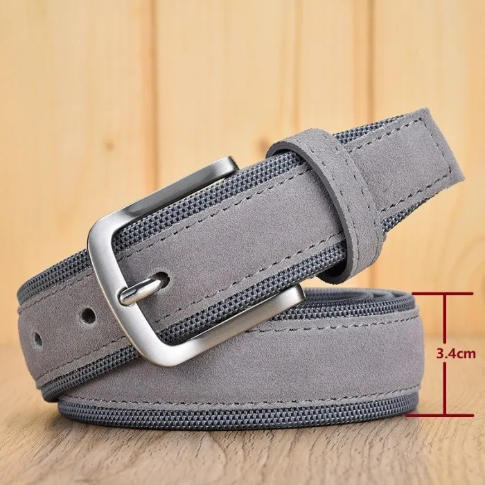 Suede leather belt - with a metal buckleBelts