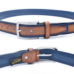 Classic leather belt - with a metal buckle - patchwork designBelts