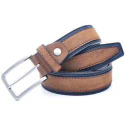 Classic leather belt - with a metal buckle - patchwork designBelts