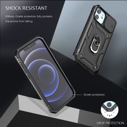 Protective cover case - camera lens cover - heavy duty bumper - 360 rotatable kickstand - for iPhoneProtection