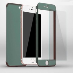 Luxury 360 full cover - with tempered glass screen protector - for iPhone - greenCase & Protection