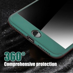 Luxury 360 full cover - with tempered glass screen protector - for iPhone - greenProtection