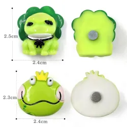 Decorative fridge magnets - green frogs - 6 piecesFridge magnets