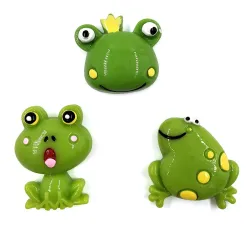Resin fridge magnets - green frogs - yellow bees - 6 piecesFridge magnets