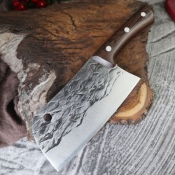 Carbon steel kitchen knife - butcher / kitchen chef knife - melted designSteel