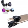 3 in 1 - wide angle - macro - fish-eye - camera lens with clipLenses