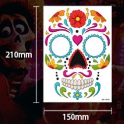 Halloween tattoo - temporary waterproof sticker - colorful dead skullHalloween & Party