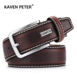 Designers mens belt - genuine leather - metal buckle - brownBelts