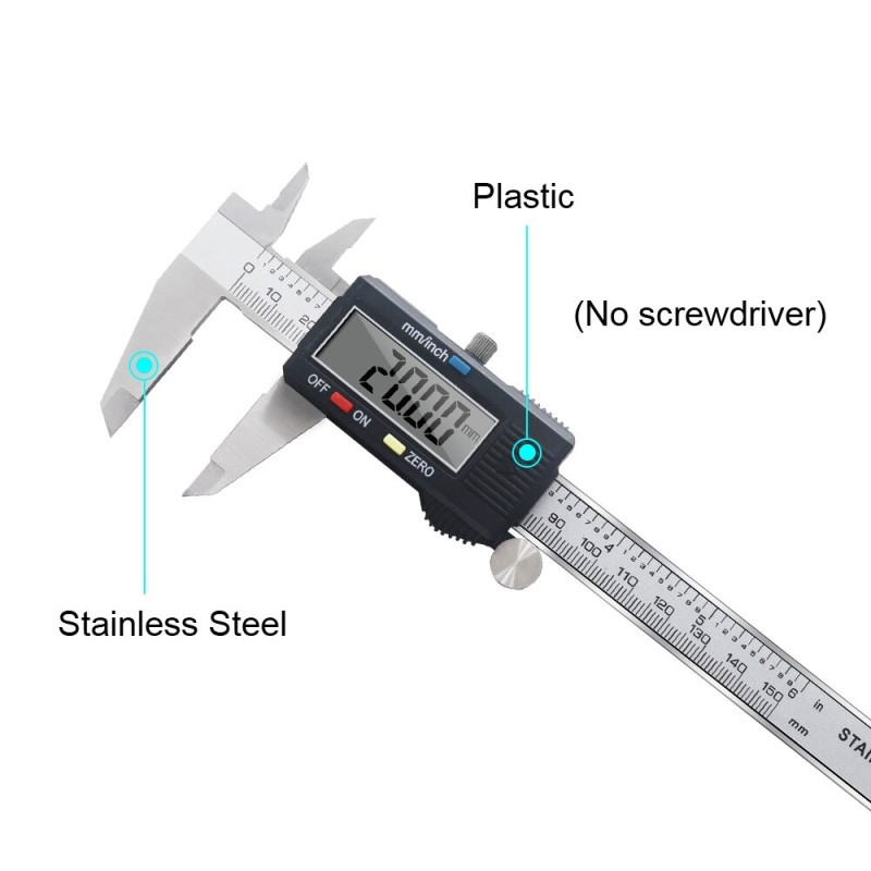 Digital vernier - electronic caliper - micrometer - depth measuring tool - stainless steelCalipers