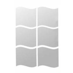 Waves shape mirror - wall sticker - self adhesive tiles - 6 piecesWall stickers