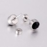 Stainless steel stud earrings - with cubic zirconia - twistable endEarrings