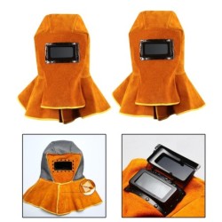 Leather welding hood - helmet - with neck / shoulder drapeHelmets