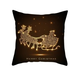 Decorative black pillowcase - Christmas motifs - Santa Claus - 40 * 40 cmCushion covers