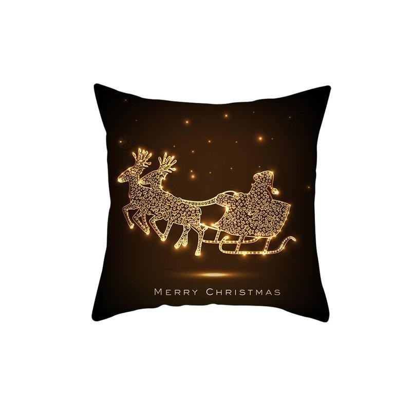 Decorative black pillowcase - Christmas motifs - Santa Claus - 45 * 45 cmCushion covers