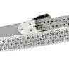 Fashionable leather belt - with holes / rhinestones - metal buckleBelts