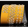 Fashionable leather belt - with holes / rhinestones - metal buckleBelts