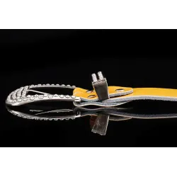 Fashionable leather belt - with holes / rhinestones - metal buckleBelts