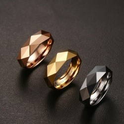 Tungsten carbide men's ring - gold / rose gold / blackRings