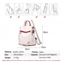 Multifunctional leather backpack - shoulder bag - anti-theft zippers - large capacity - kangaroo logoBackpacks