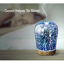 Ultrasonic air humidifier - essential oils diffuser - LED - 3D fireworksHumidifiers