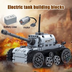 Military electric tank - building blocks - touch power switch - educational toy - 378 piecesConstruction