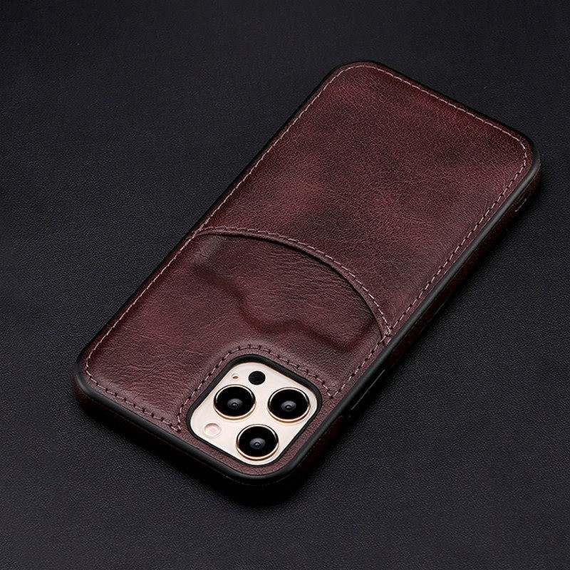 Leather protection case with credit card slot for iPhoneProtection