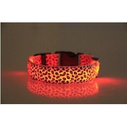 LED dog collar - safety night walk - colorful leopard printCollars & Leads