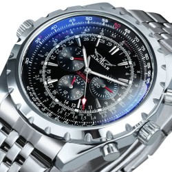 JARAGAR - automatic mechanical watch - 3 sub-dial - stainless steelWatches