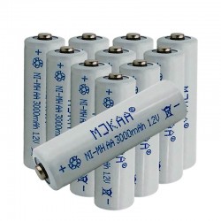 12V Ni-MH 3000mAh 2A rechargeable - AA battery -10 piecesBattery