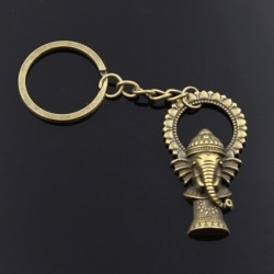 Vintage Ganesha Buddha elephant - metal keychainKeyrings