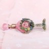 Vintage glass perfume bottle - pink roses pattern - 7 mlPerfumes