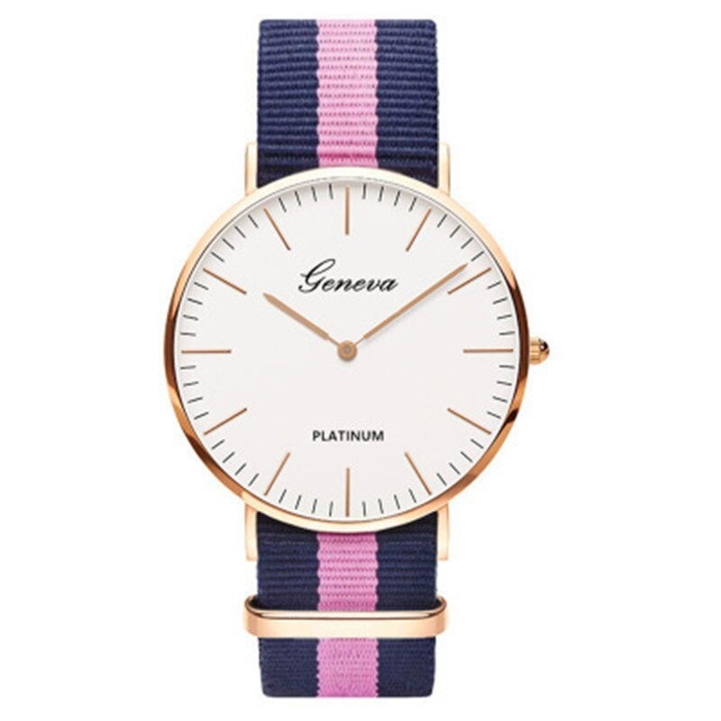 GENEVA - quartz watch - with colorful canvas strap - unisexWatches