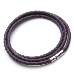 Genuine braided leather - bracelet with magnetic claspsBracelets