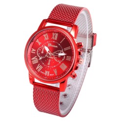 GENEVA - fashionable Quartz watch - Roman numerals - leather strapWatches