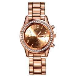 GENEVA - luxurious stainless steel watch - with rhinestones / braceletWatches
