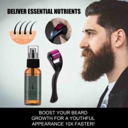 Beard / hair growth essence - spray - with needle roller massager - anti hair lossBeard