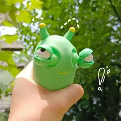 Popping eye - green worm - squeeze toy - stress relief toyToys