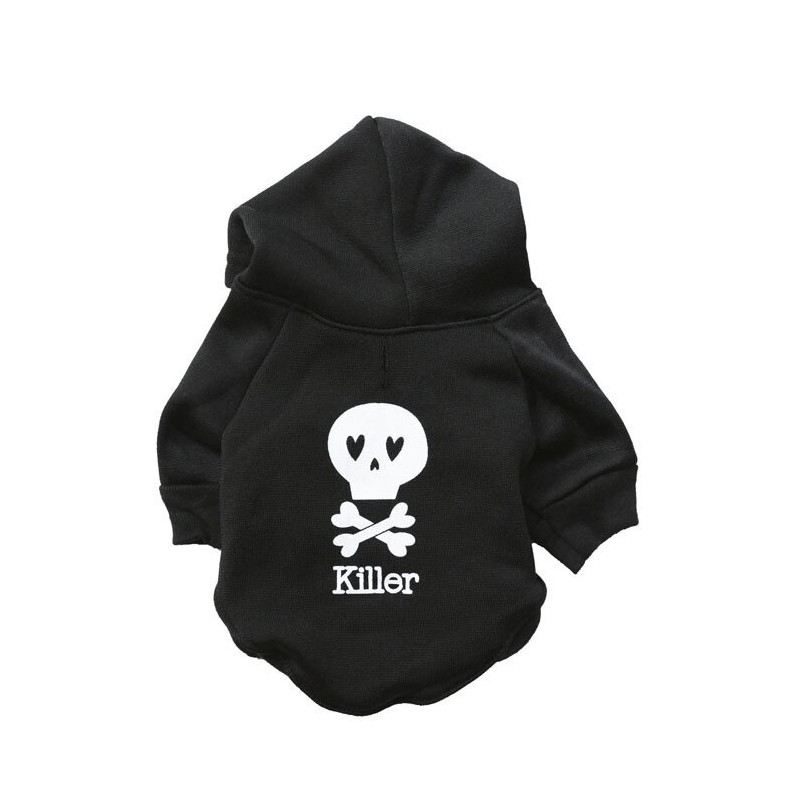 Warm hoodie - for dogs / cats - skull printed - KILLER letteringCats